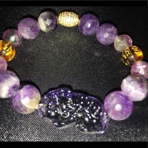 Fengshui amethyst Pixiu bracelet